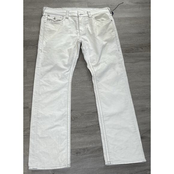 True Religion Pants Mens 34x32 White Corduroy Flap T Pants - Picture 1 of 7